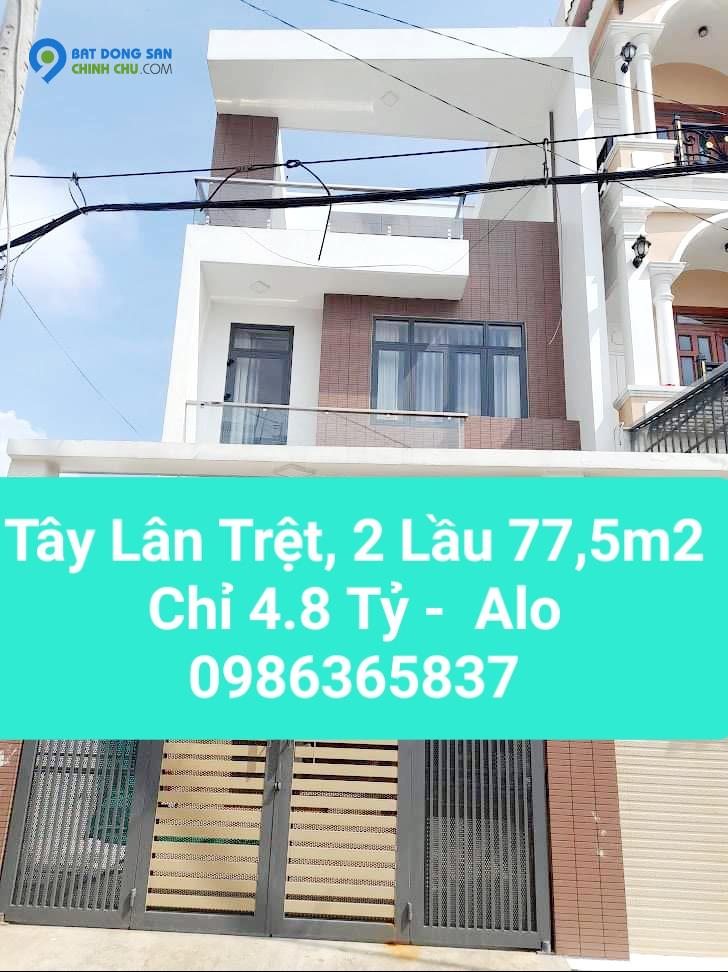 166HBT - GẦN CẦU VƯỢT HƯƠNG LỘ 2, Ô TÔ VÀO NHÀ NHÀ - KHU DÂN CƯ  MỚI TOÀN NHÀ CAO TẦNG - GẦN BỆNH VIỆN BÌNH TÂN - NGANG 5.6M - 77.4 M2.