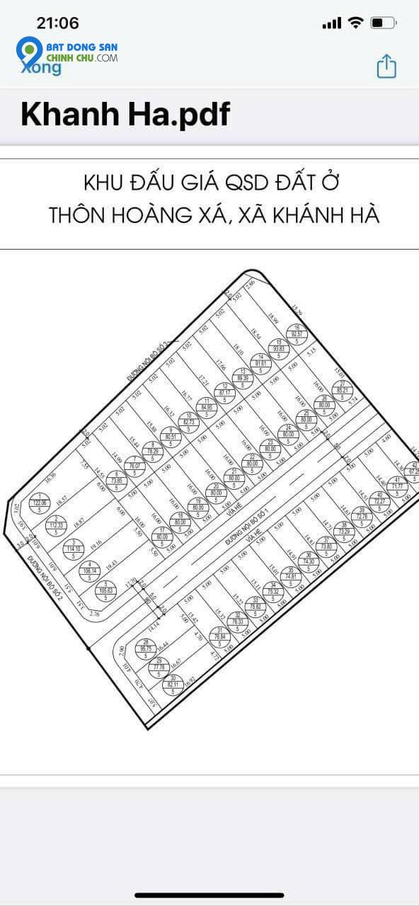 BÁN ĐẤT ĐẤU GIÁ KHÁNH HÀ - THƯỜNG TÍN GIÁ 2X TR/M2