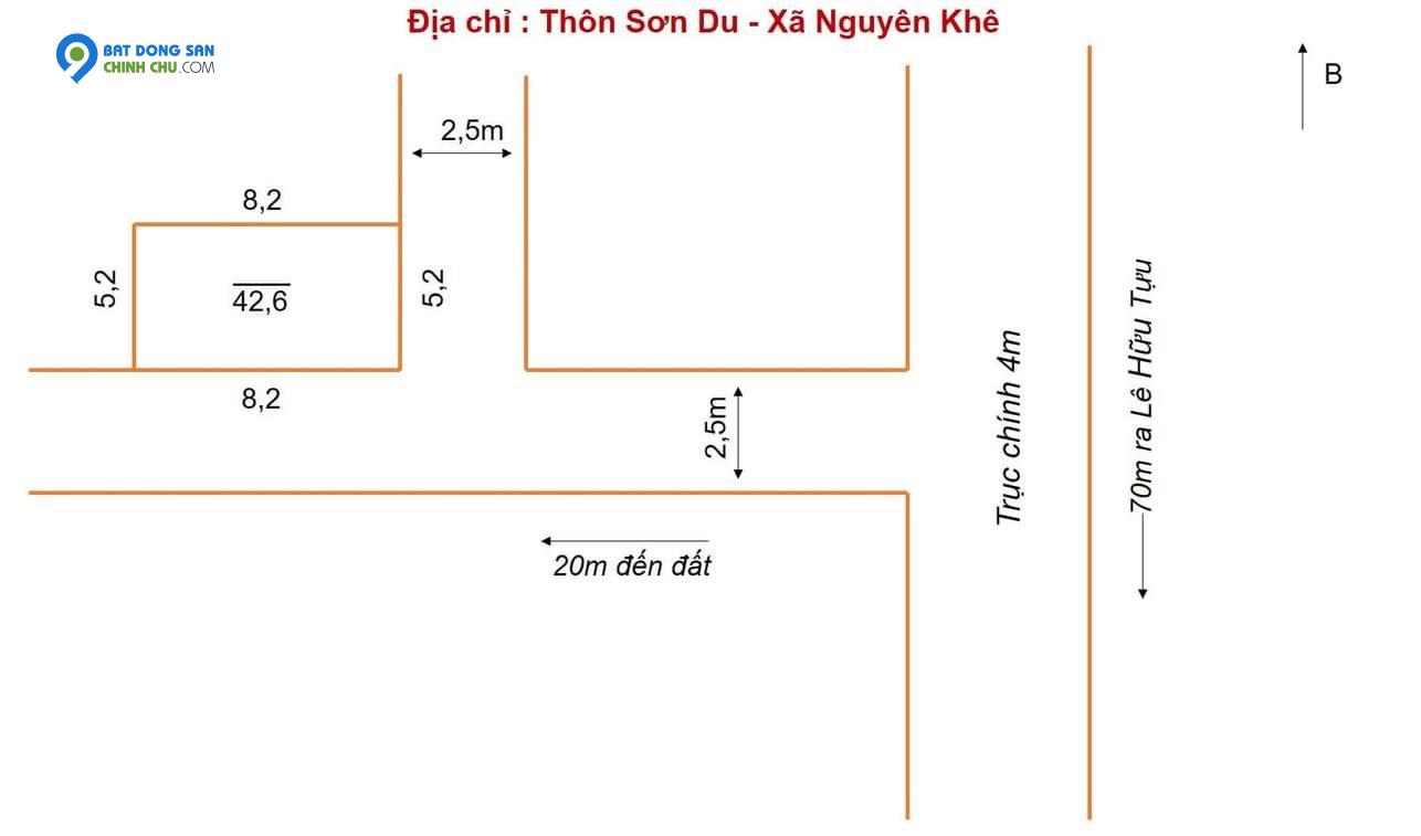 BÁN ĐẤT SƠN DU - NGUYÊN KHÊ 42M - OTO VÀO GIÁ 1,7 TỶ