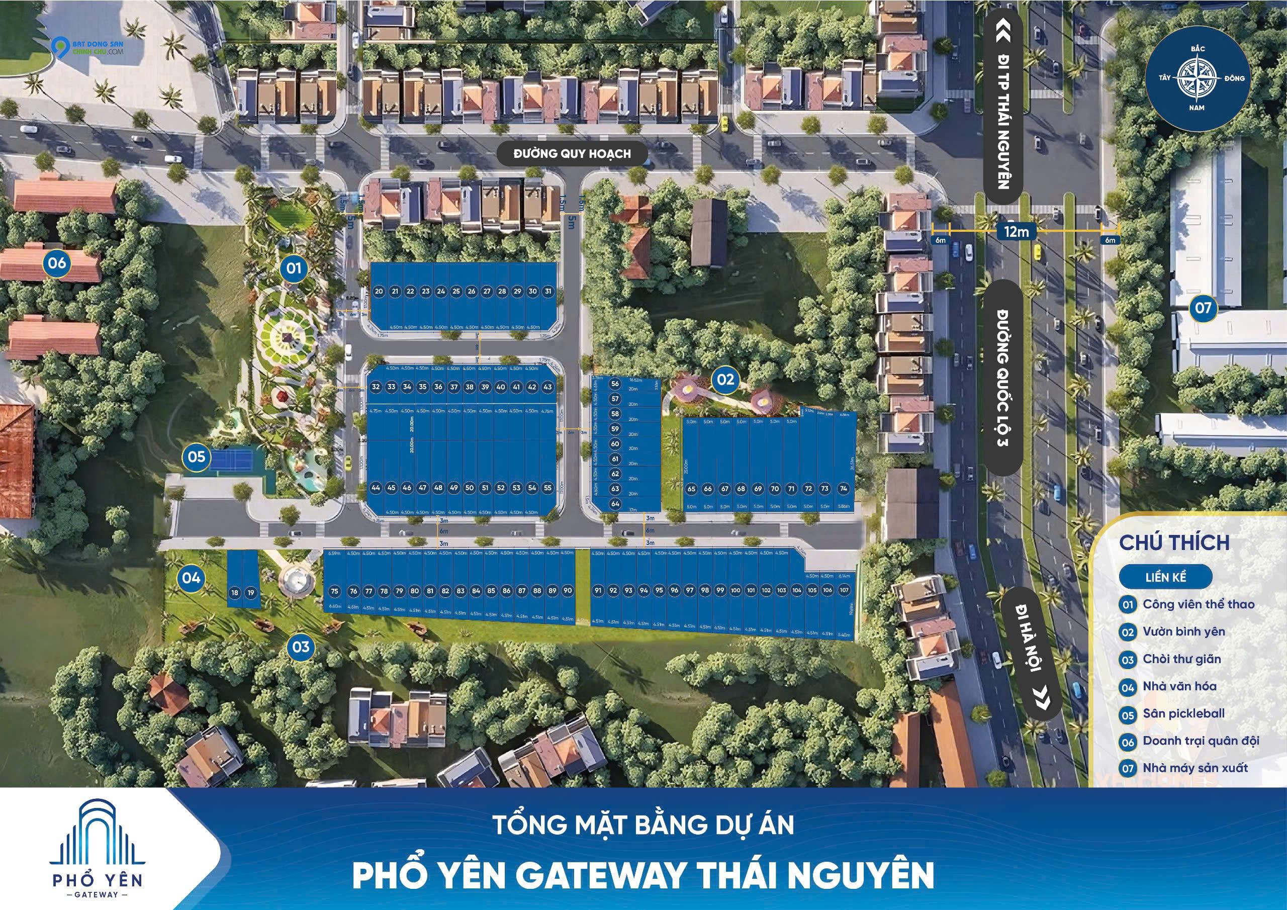 BÁN ĐẤT kHU ĐÔ THỊ PHỔ YÊN GATEWAY, TRUNG TÂM THÀNH PHỐ PHỔ YÊN, GIÁ CHỈ TỪ 1,8 TỶ