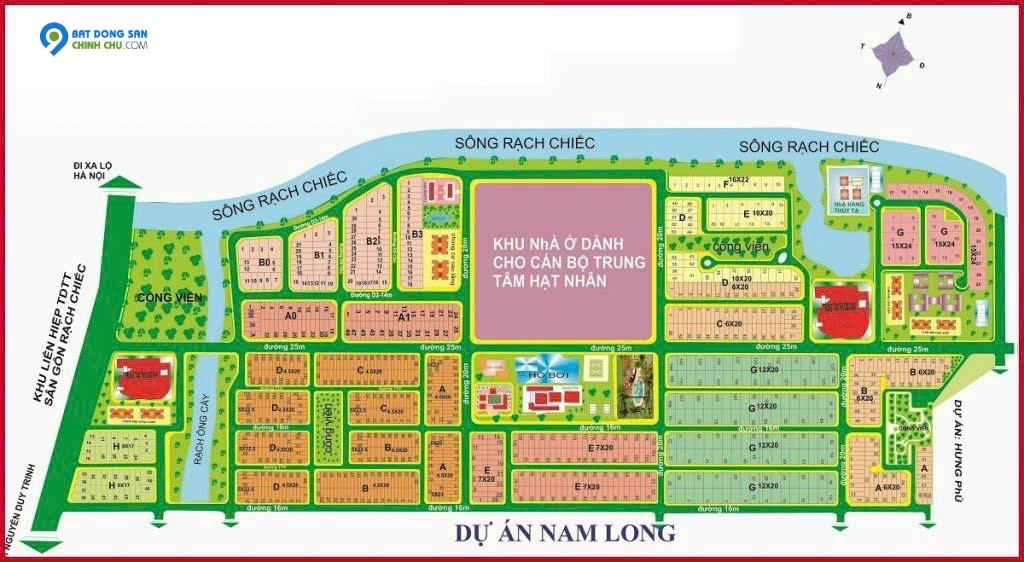 BÁN NỀN ĐẤT SỔ ĐỎ KDC NAM LONG Q.9  NẰM CẠNH THE GLOBAL CITY