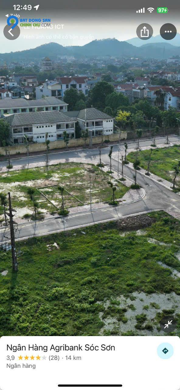 Bán 126.2 m2 đất đầu giá L52 Tiên Dược TT sóc Sơn cạnh ô góc mt 7m