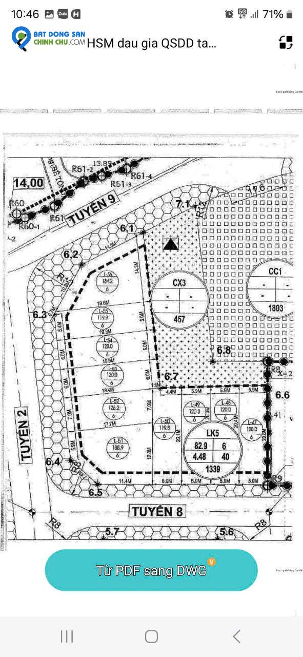 Bán 126.2 m2 đất đầu giá L52 Tiên Dược TT sóc Sơn cạnh ô góc mt 7m