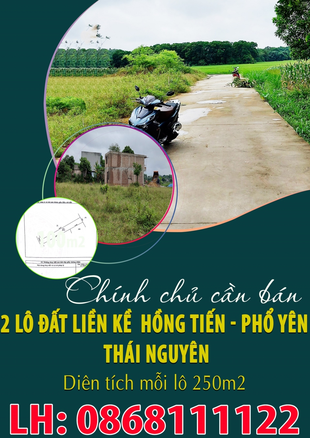 Bán 2 lô đất liền kề Hồng Tiến – Phổ Yên Thái Nguyên giá chỉ 725tr