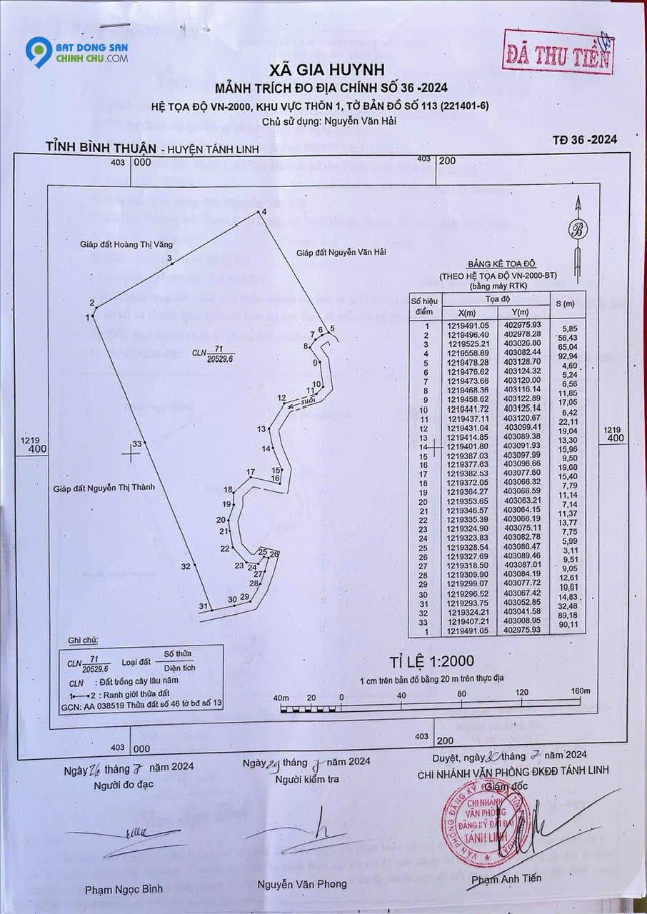 Bán Đất Thôn 1, Xã Gia Huynh, Huyện Tánh Linh, Tỉnh Bình Thuận, 56,000m2 Giá 88 Tỷ