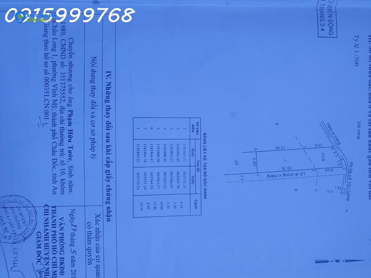 Bán Lô đất lớn góc 2 mt hxh Lê Văn Lương, Phước Kiển,Nhà Bè,Dt 7m*28m,Full Thổ cư. GIÁ 3ty5