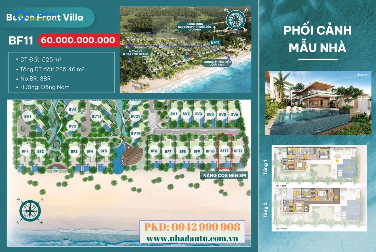 Bán căn biệt thự mặt biển Beacfront Villa Diện tích 525m2  Ixora Hồ Tràm tổ hợp Hồ Tràm Trip