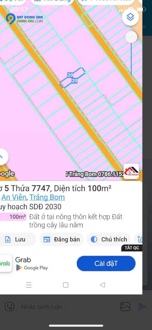 Bán đất An Viễn, giáp Tam Phước, giá 1.05 tỷ