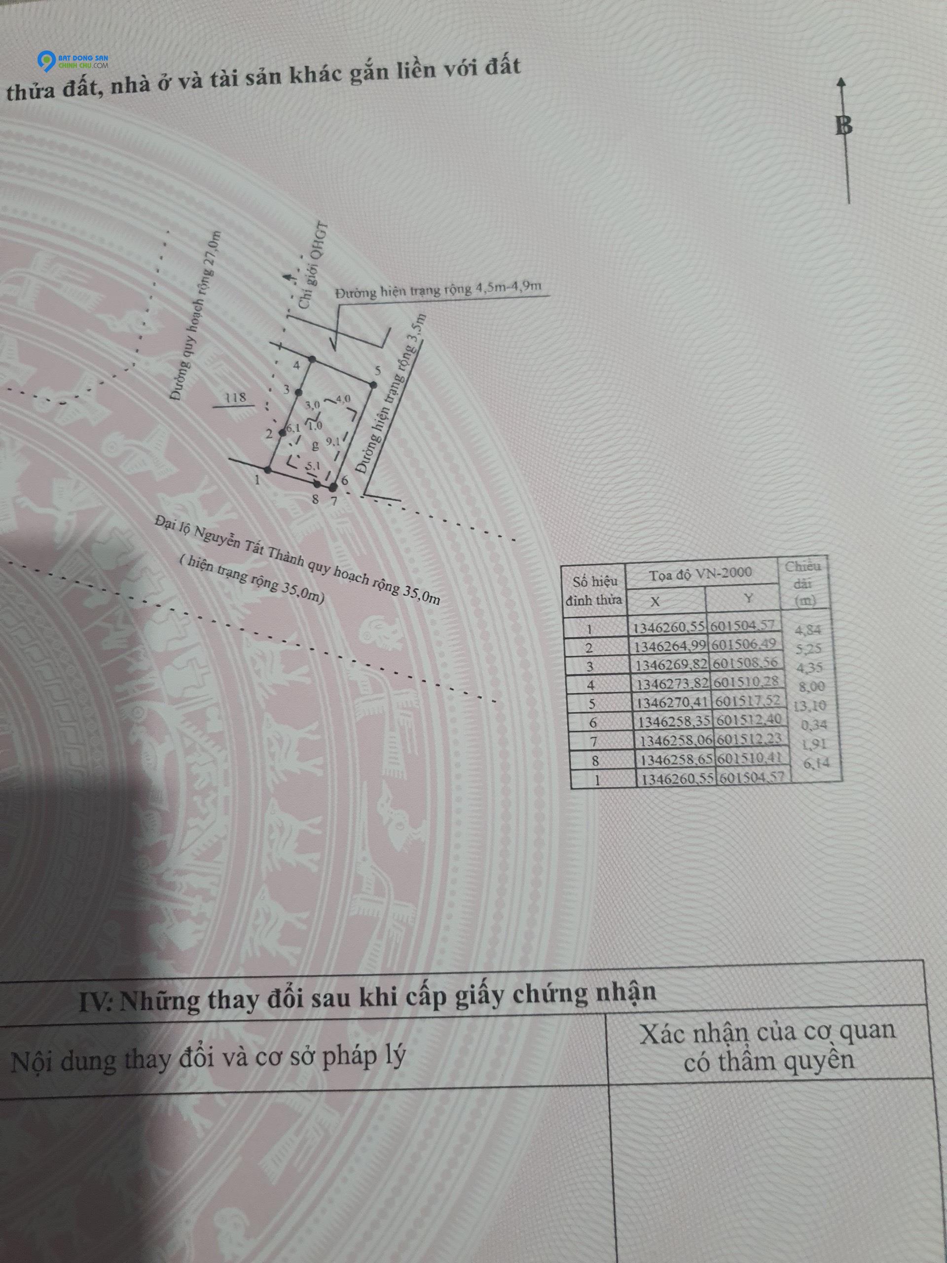 Bán đất Mặt tiền đại lộ nguyễn tất thành, tp nha trang, tỉnh khánh hòa Giá 2,7 tỷ