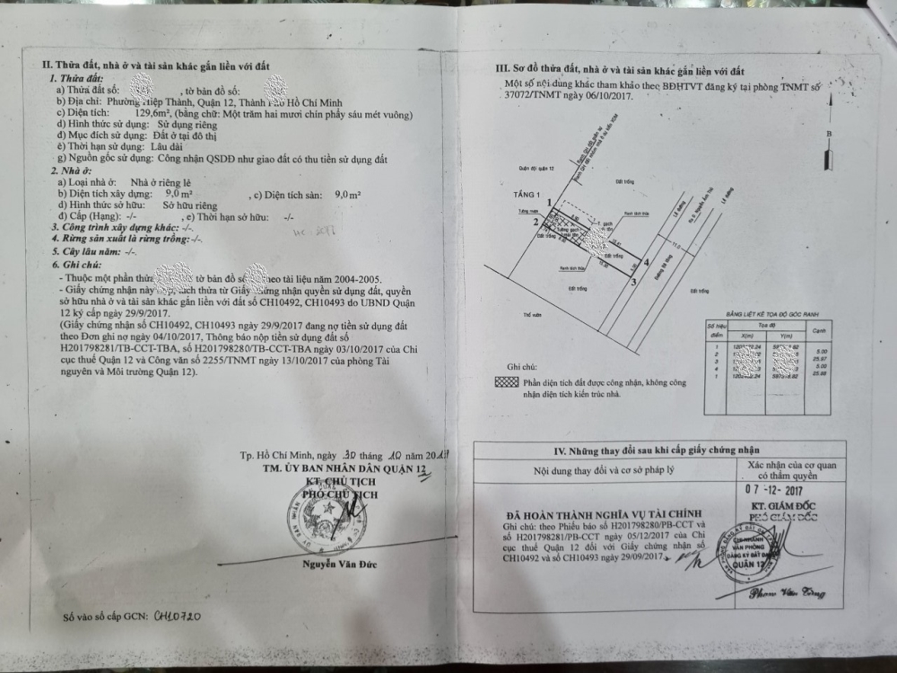 Bán đất, Trần Thị Do Hiệp Thành Quận 12, Diện tích 5x26