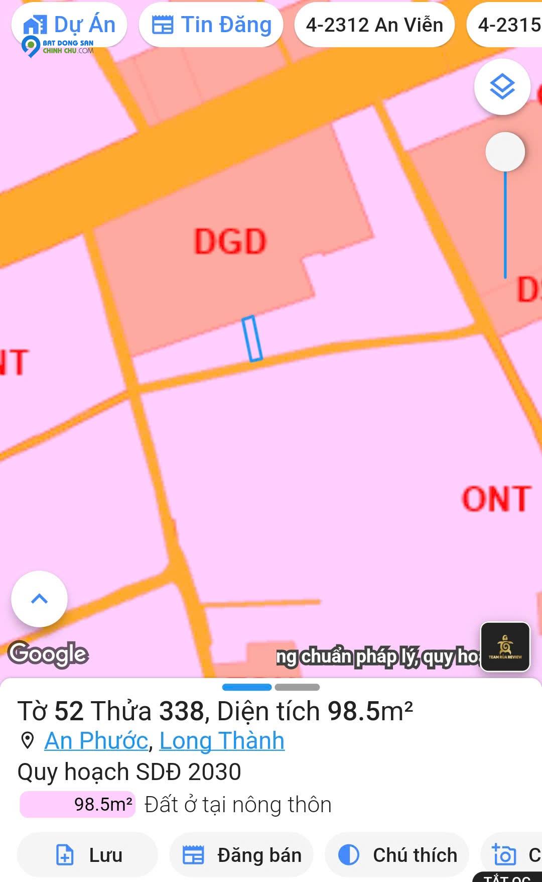 Bán đât mặt tiền thổ cư cạnh Ql51, An Phước, Long Thành