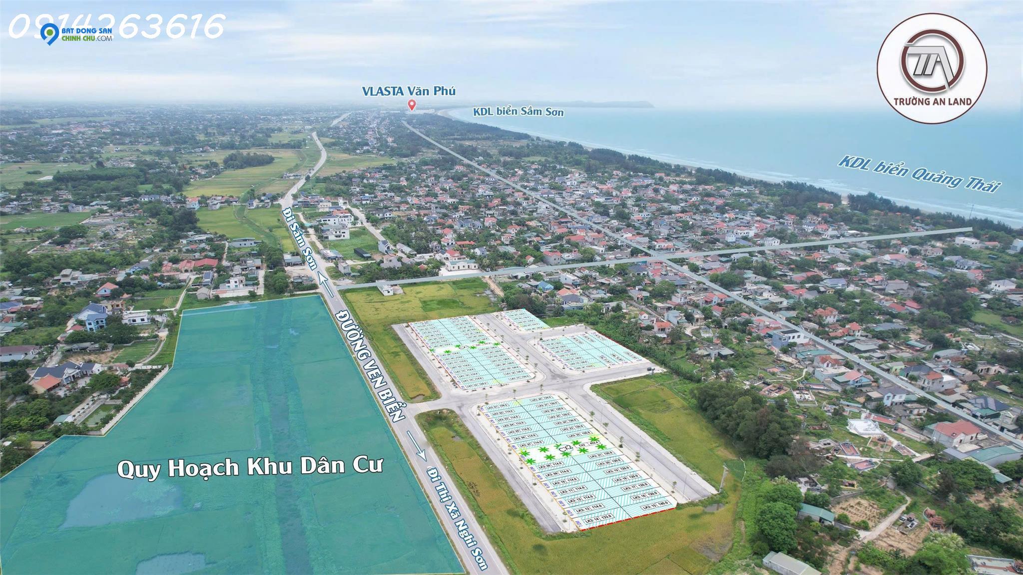 Bán đất thổ cư 114m², mặt biển Quốc gia, Quảng Thái - Quảng Xương - Thanh Hóa, 1.5 tỷ, sổ đỏ