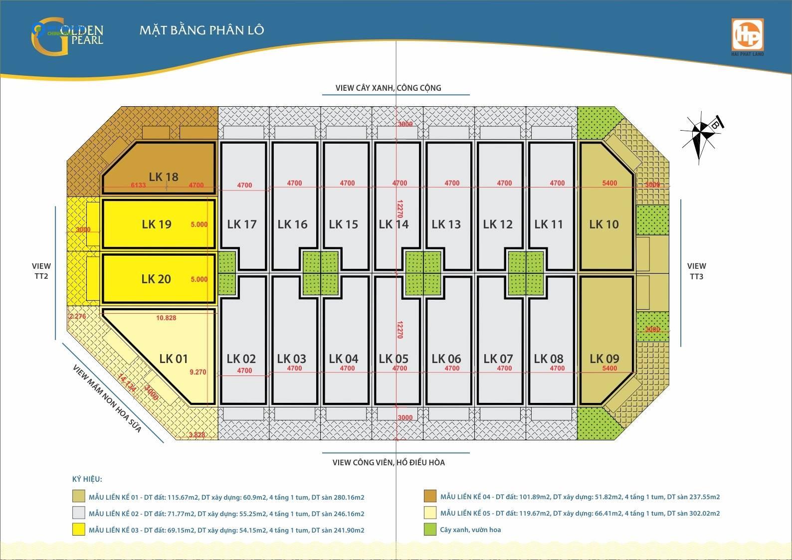 Bán liền kề 16,x tỷ/116m2 tại dự án Golden Pearl KĐT Kim Văn Kim Lũ (Có ra lộc) LH xem nhà 0927467979