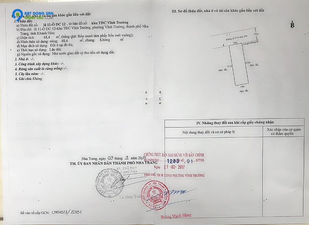 Bán nhà 3 tầng ở TĐC Vĩnh Trường gần biển Bình Tân Nha Trang, giá 2,6 tỷ