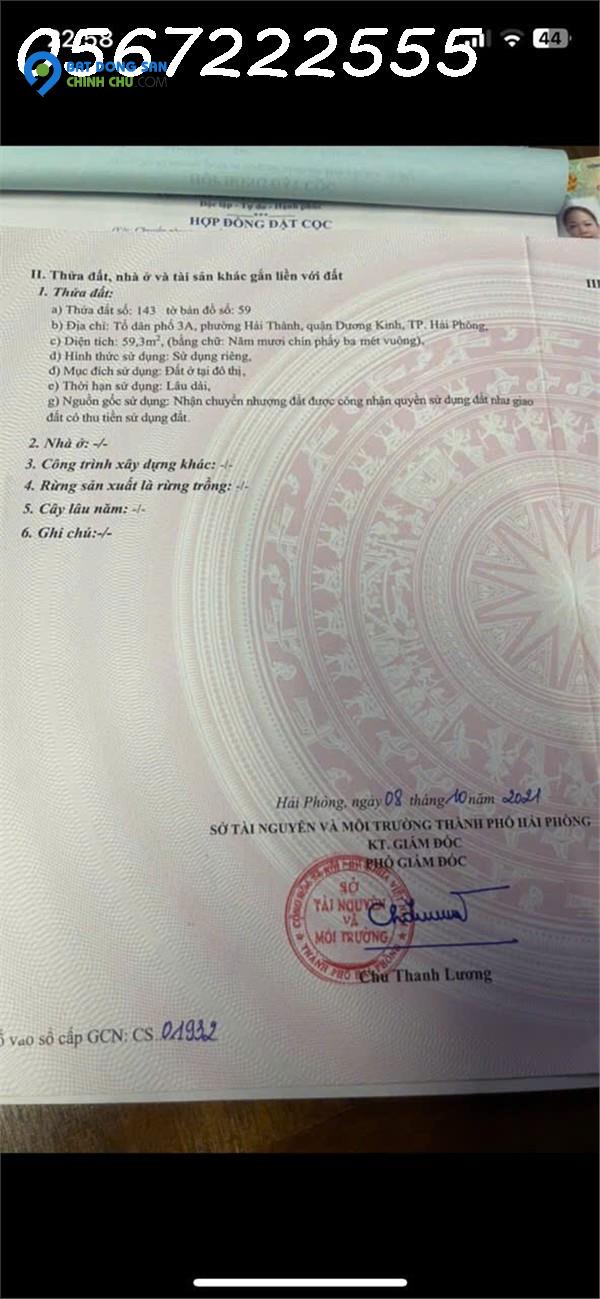 Bán nhà Hải Thành, Dương Kinh – ngõ ô tô tận cửa, gần biển Đồ Sơn