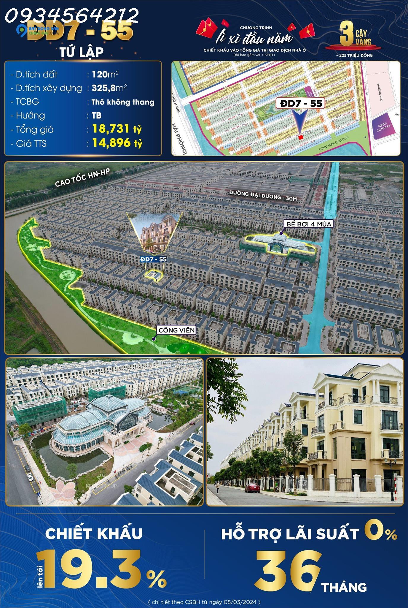 Bán quỹ Vinhomes Ocean Park 2, 3 rẻ nhất - Tặng 5 cây vàng xe VF9 - CK 19.3% HT 70% LS 0% 36 tháng,  LIÊN HỆ: 0934564212