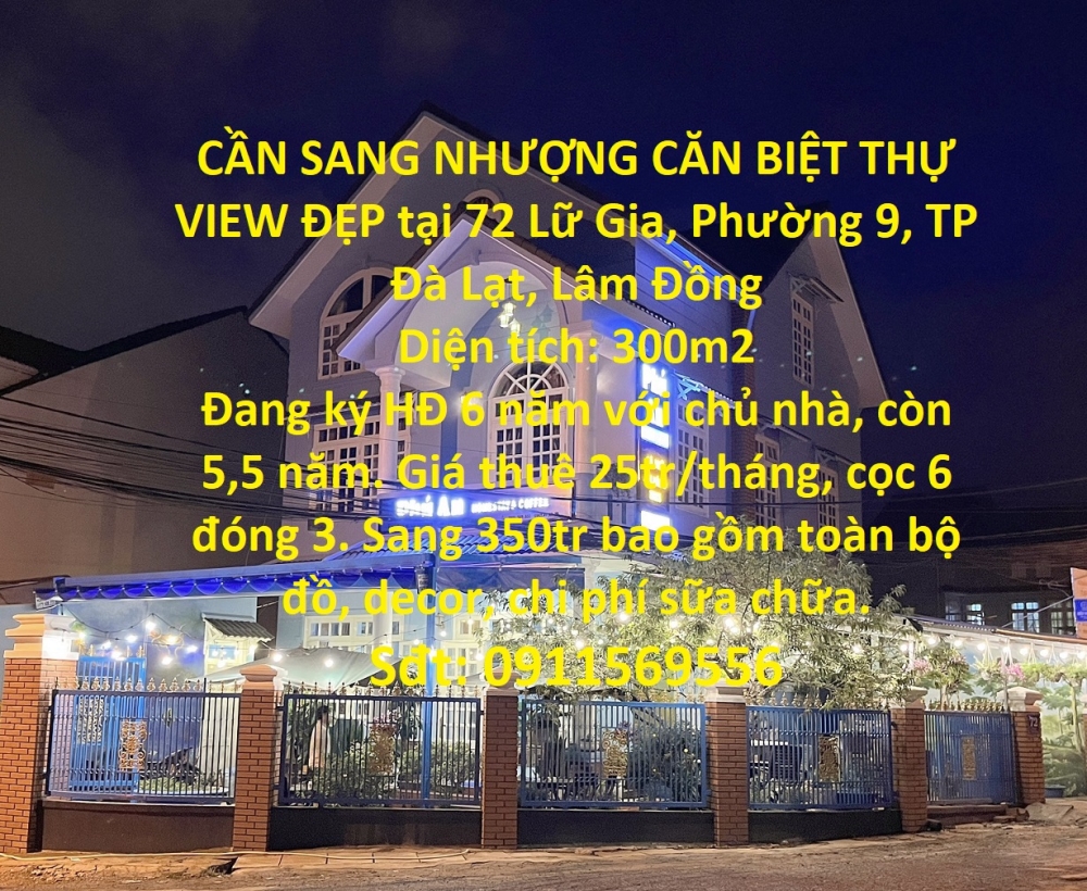 CẦN SANG NHƯỢNG CĂN BIỆT THỰ VIEW ĐẸP tại TP Đà Lạt