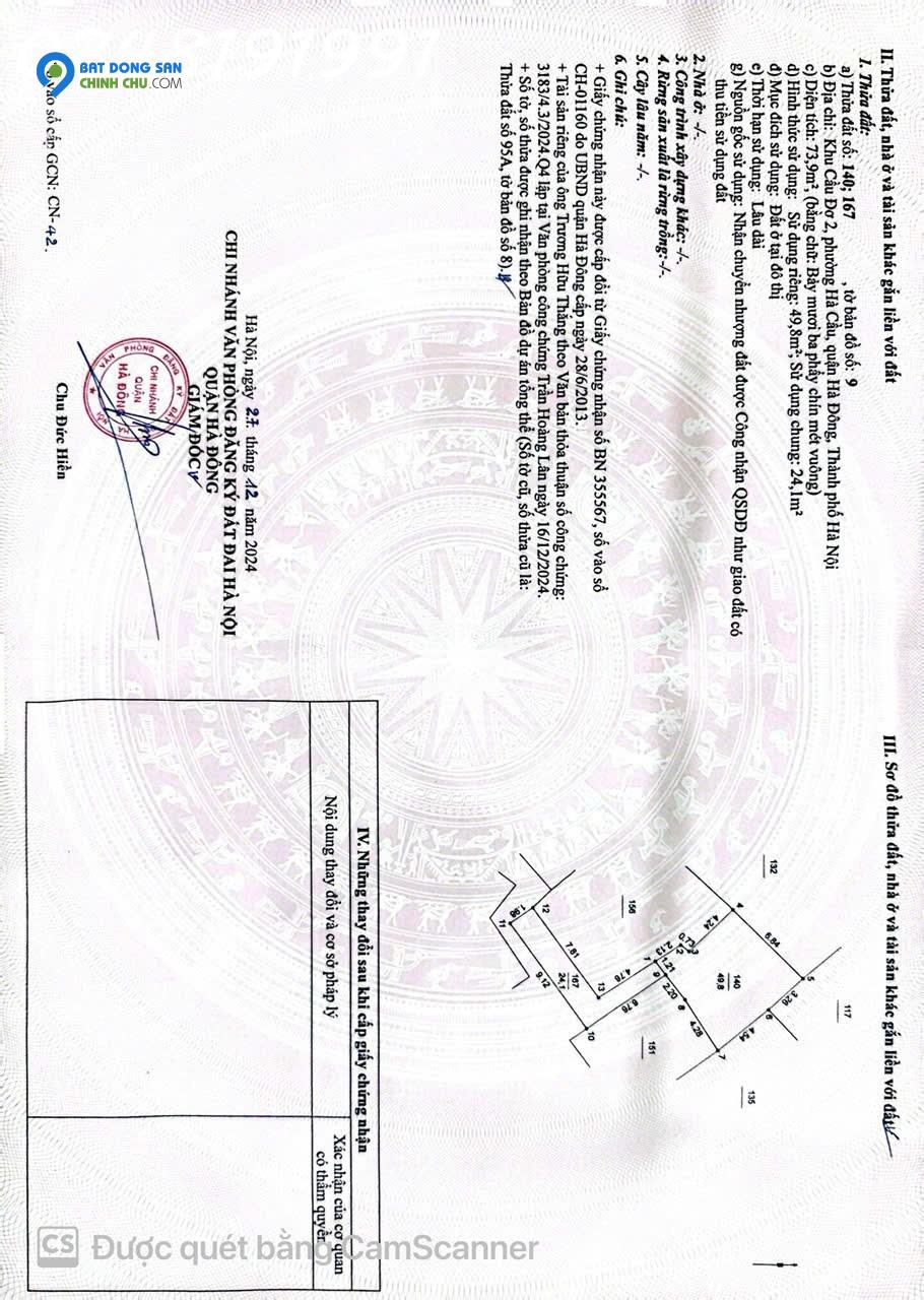 CHÍNH CHỦ BÁN NHÀ 3 TẦNG, 50M2, SỐ 9 NGÕ  CẦU ĐƠ 3, HÀ CẦU - HÀ ĐÔNG - GIÁ 6.1 TỶ - SỔ ĐỎ CHÍNH CHỦ