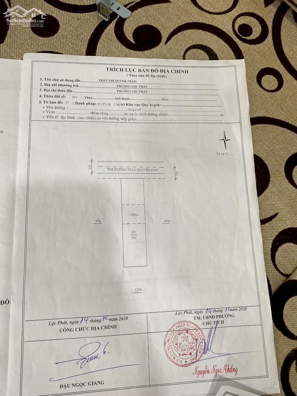 CHÍNH CHỦ CẦN BÁN NHÀ VƯỜN MẶT TIỀN TRẦN NGUYÊN ĐÁN , PHƯỜNG LỘC PHÁT - TP BẢO LỘC