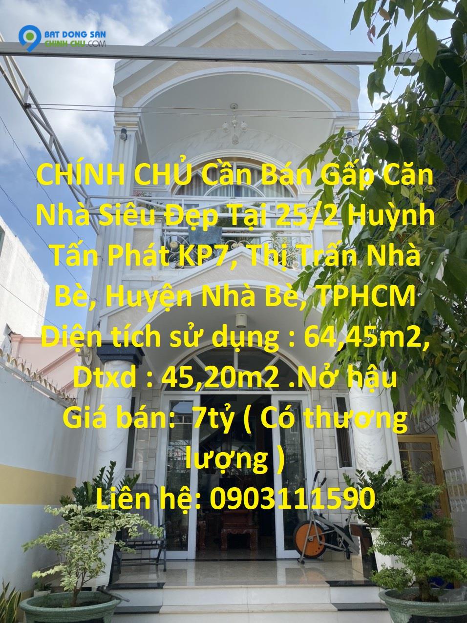 CHÍNH CHỦ Cần Bán Gấp Căn Nhà Siêu Đẹp Tại Huyện Nhà Bè, TP HCM