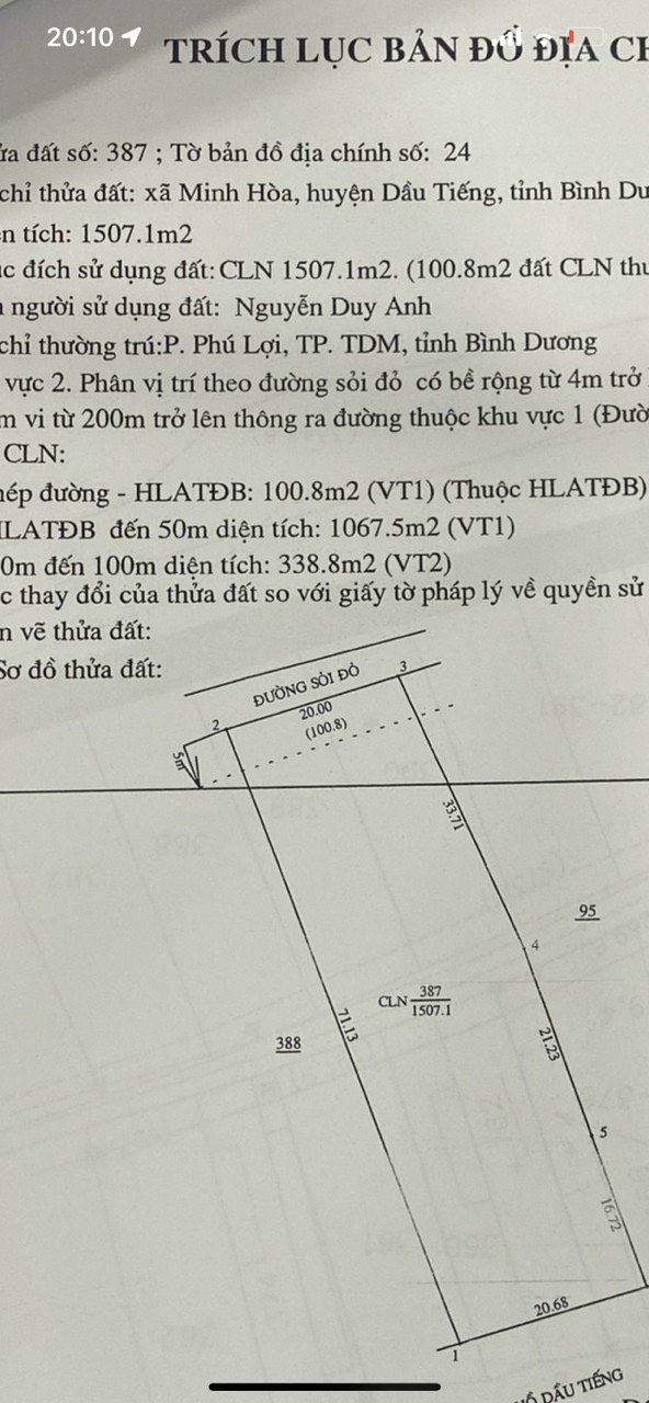 CHÍNH CHỦ Cần Bán Lô Đất View Hồ Dầu Tiếng- Lô Đất Đẹp Có 1 0 2