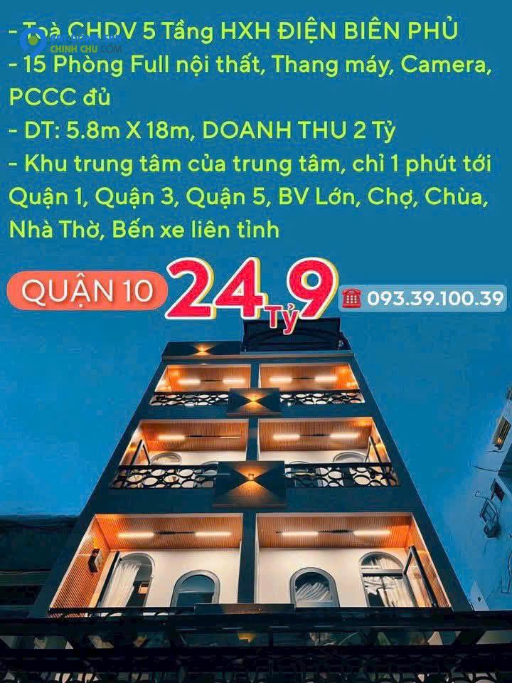CƠ HỘI ĐẦU TƯ AN TOÀN– DÒNG TIỀN ỔN ĐỊNH TRÊN 2 TỶ/NĂM- CHDV CÁC QUẬN TRUNG TÂM: chỉ từ 11 Tỷ. LH: 0933910039