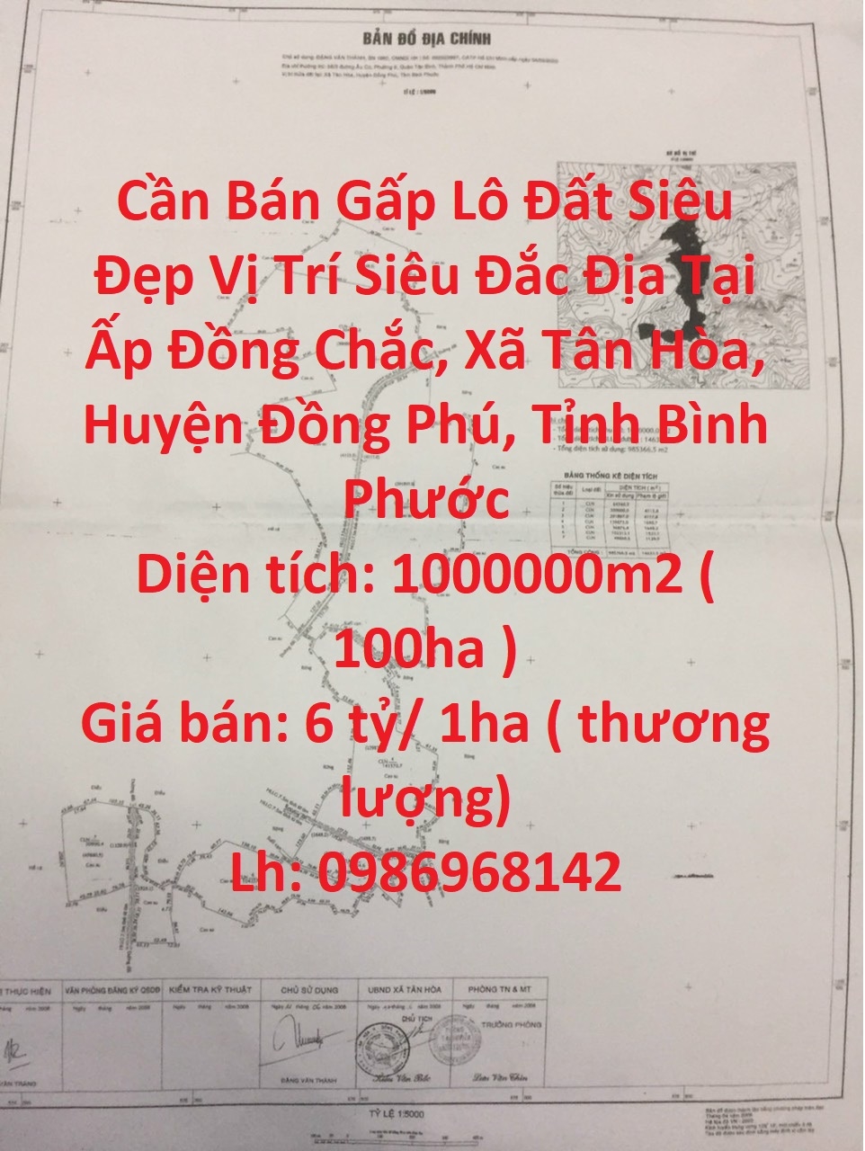 Cần Bán Gấp Lô Đất Siêu Đẹp Vị Trí Siêu Đắc Địa Tại Huyện Đồng Phú, Tỉnh Bình Phước