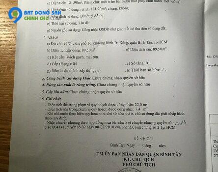 Cần bán căn nhà cấp 4 tại đường Chiến Lược, Phường Bình Trị Đông, Quận Bình Tân