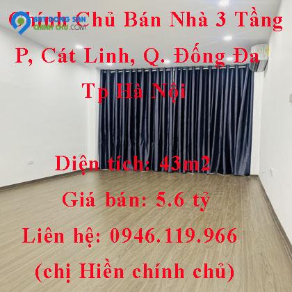 Chính Chủ Bán Nhà 3 Tầng Phường Cát Linh, Quận Đống Đa