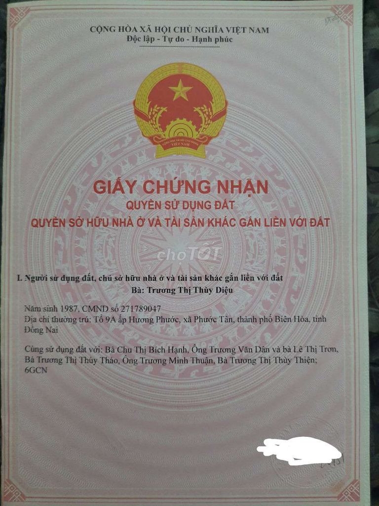 Chính chủ Cần Bán Nhà Khu phố Hương Phước, Phường Phước Tân, Thành phố Biên Hòa, Đồng Nai