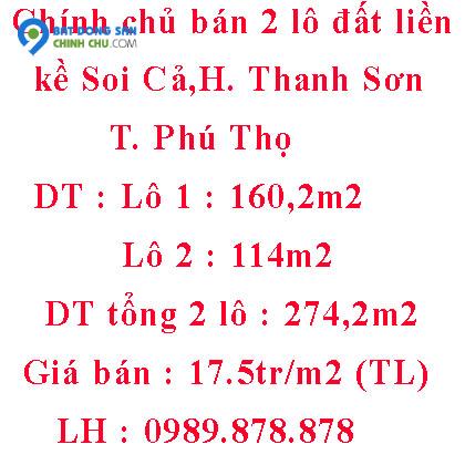 Chính chủ bán 2 lô đất liền kề mặt tiền ô góc và ô kẹp góc, sổ đỏ biệt thự Thanh Sơn Riverside, KĐC Soi Cả, Thanh Sơn Phú Thọ