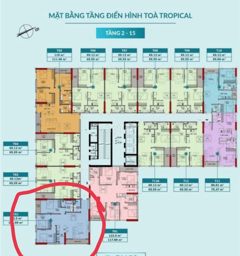 Chính chủ bán chung cư căn góc tầng đẹp toà Tropical Flizz home Hoàng Mai