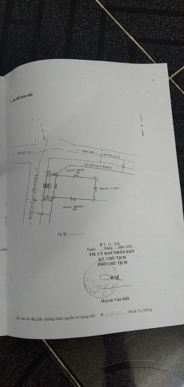 Chính chủ bán nhà Tỉnh Lộ 10, Phường Bình Trị Đông, Quận Bình Tân,HCM