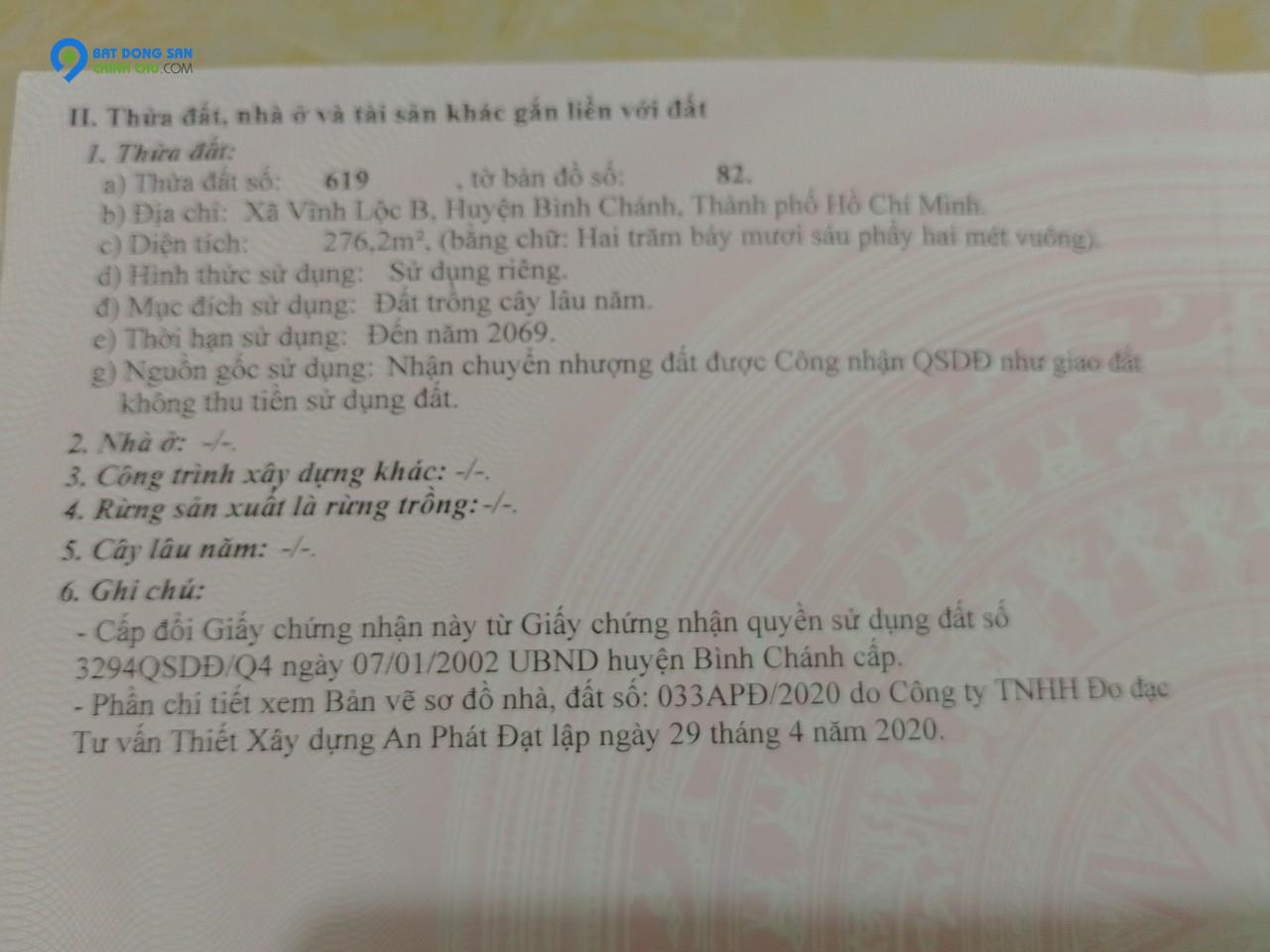 Chính chủ cần bán mảnh đất mặt tiền đường Lại Hùng Cường tại Xã Vĩnh Lộc B, Bình Chánh, Hồ Chí Minh.