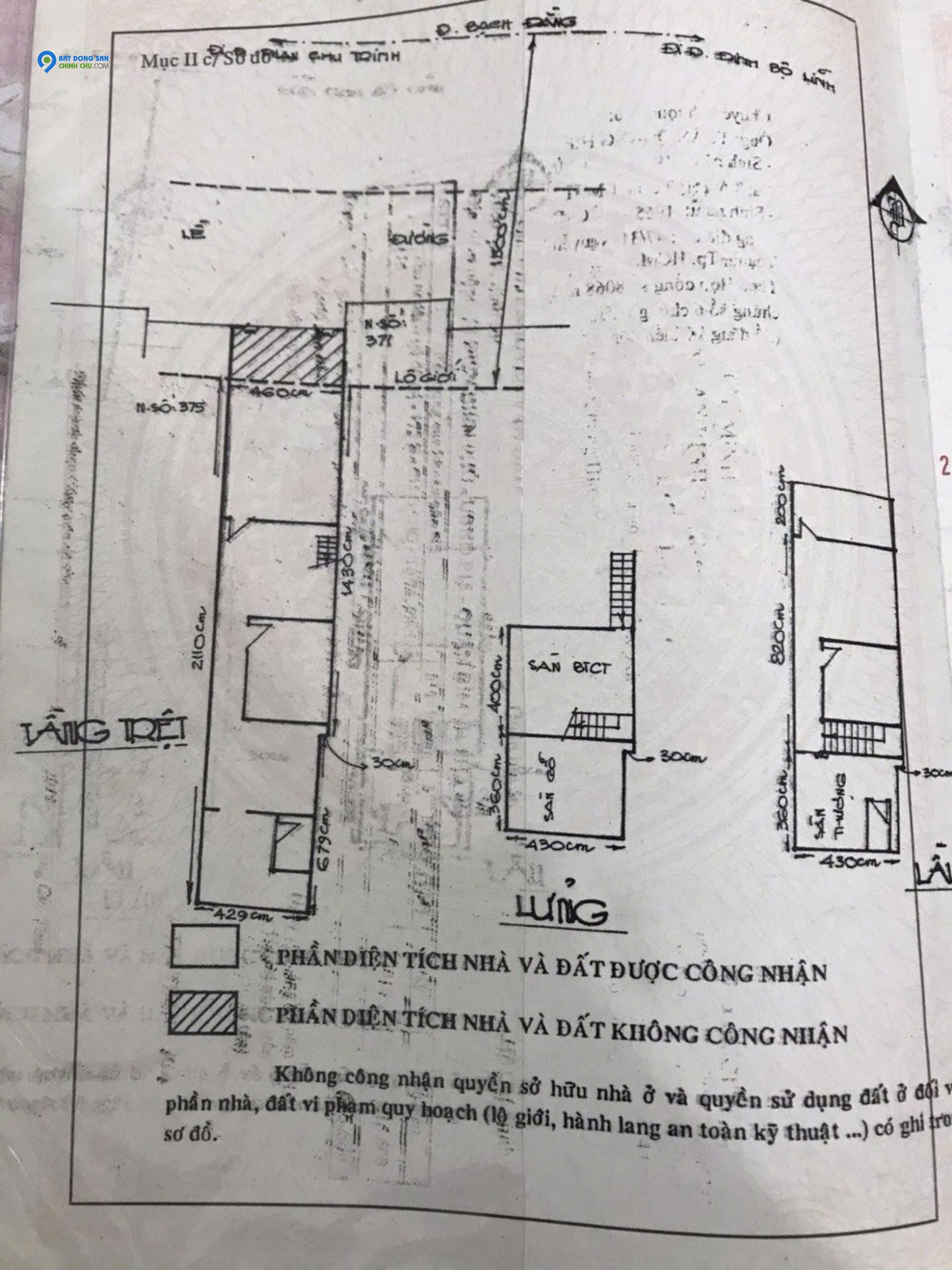 Chính chủ cần bán nhà 373 Bạch Đằng  Q Bình Thạnh - Nhà 3 Tầng, Thuê 50 Triệu/tháng