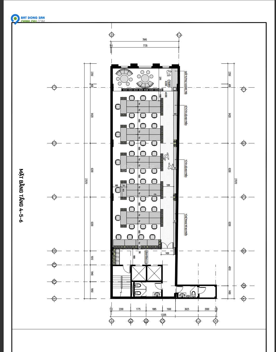 Cho thuê sàn tầng 5 phố Đặng Tiến Đông, Đống Đa, Hà Nội, DTSD 215m2, thông sàn, giá 40 triệu/tháng