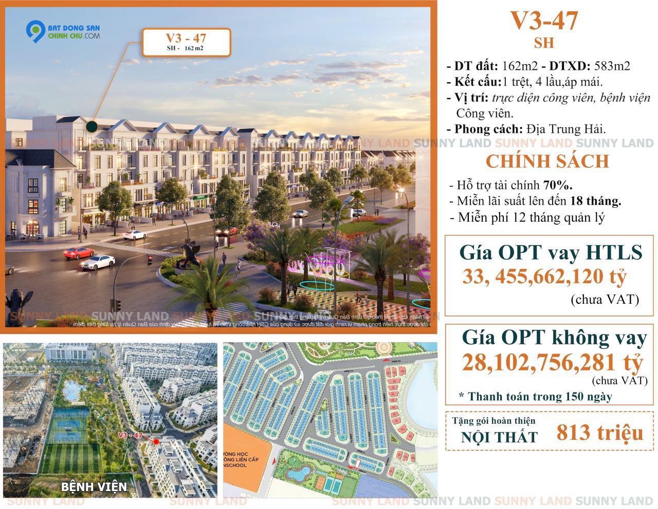 Cực Rẻ, Căn shophouse Đối diện công viên trường học Vinhomes, 28.1 tỷ, 162m2, 5 Tầng