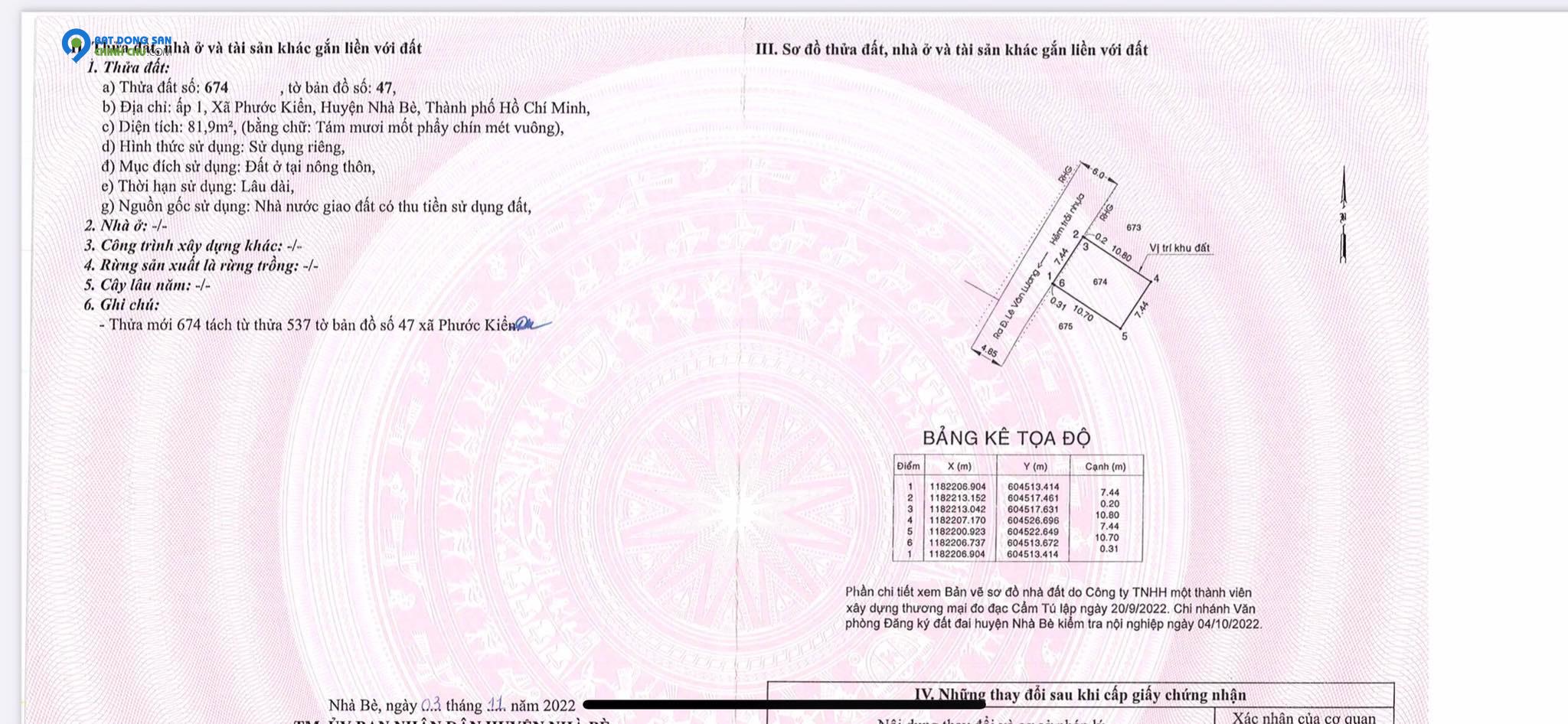 DT 7,3x11m, 80m2 thổ cư hẻm xe hơi Lê Văn Lương, Phước Kiển chỉ 4 tỷ, 50tr/m2 Sổ hồng riêng