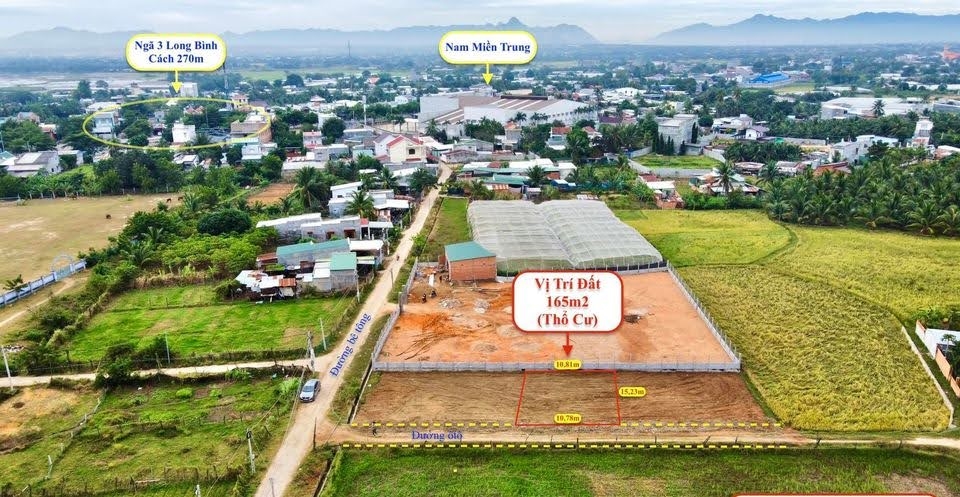 Đất nền thổ cư sau ô tô Nam Miền Trung diện tích 165m2 sổ hồng