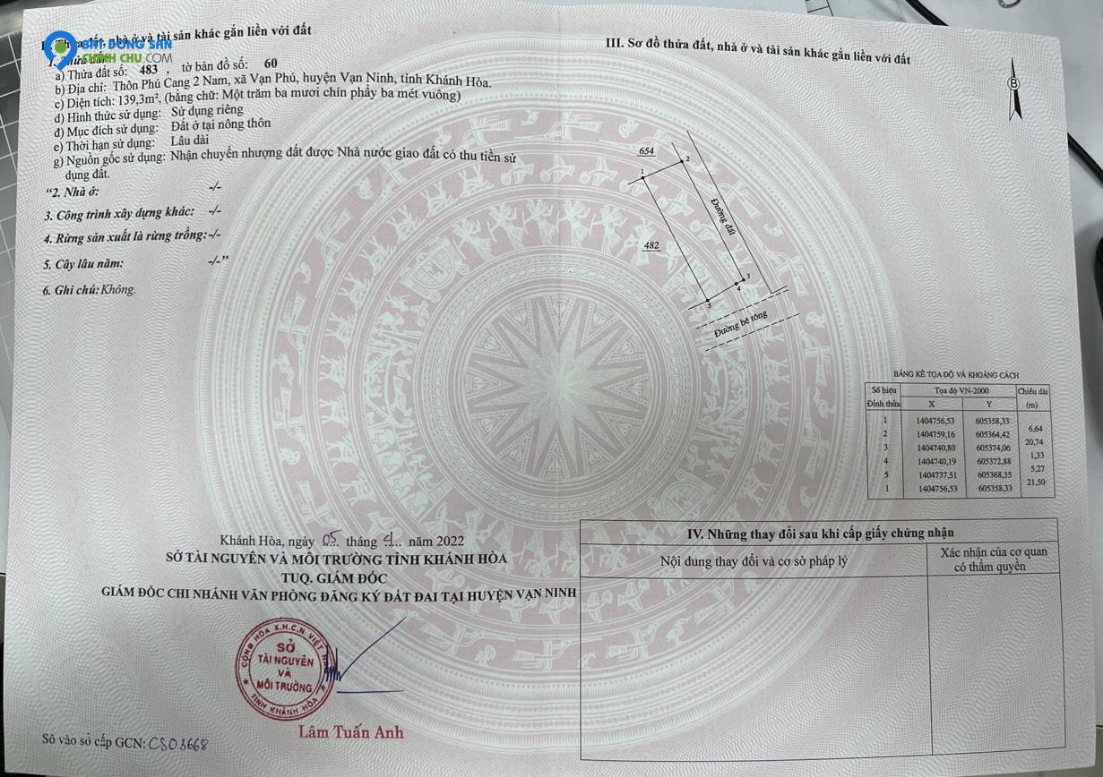 Đón đầu quy hoạch Bắc Vân Phong - Sở hữu ngay đất nền sổ đỏ giá đầu tư cực tốt LH ngay 0905.272.789