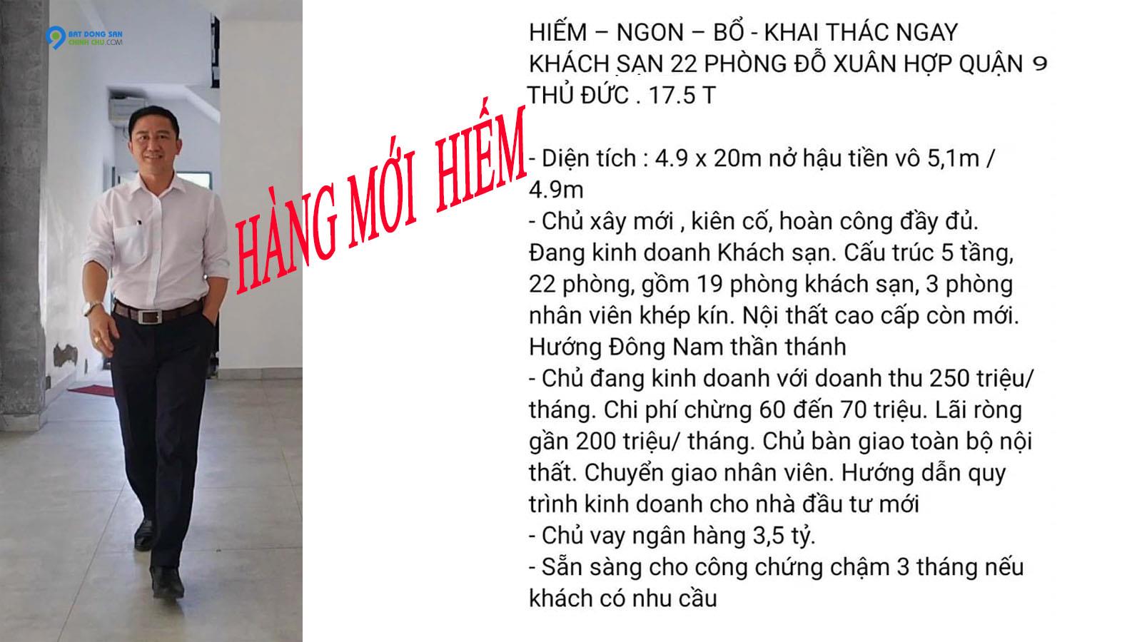 HIẾM CÓ KHÁCH KHÁCH SẠN 20 PHÒNG GIÁ NHỈNH 17 TỶ -  PHƯỚC LONG A  QUẬN 9 - THỦ ĐỨC.