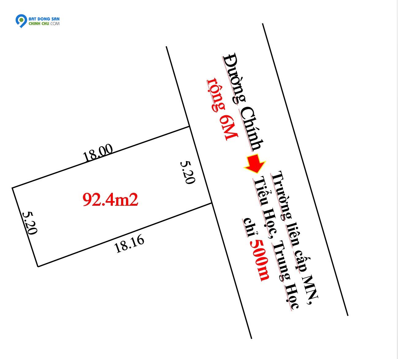 LÔ ĐÁT RÀNH CHO NDT THIỆN CHÍ ĐƯỜNG TO THÔNG RỘNG 6 M CHỤ CHÍNH CỦA LÀNG LẬP TRÍ MIMH TRÍ