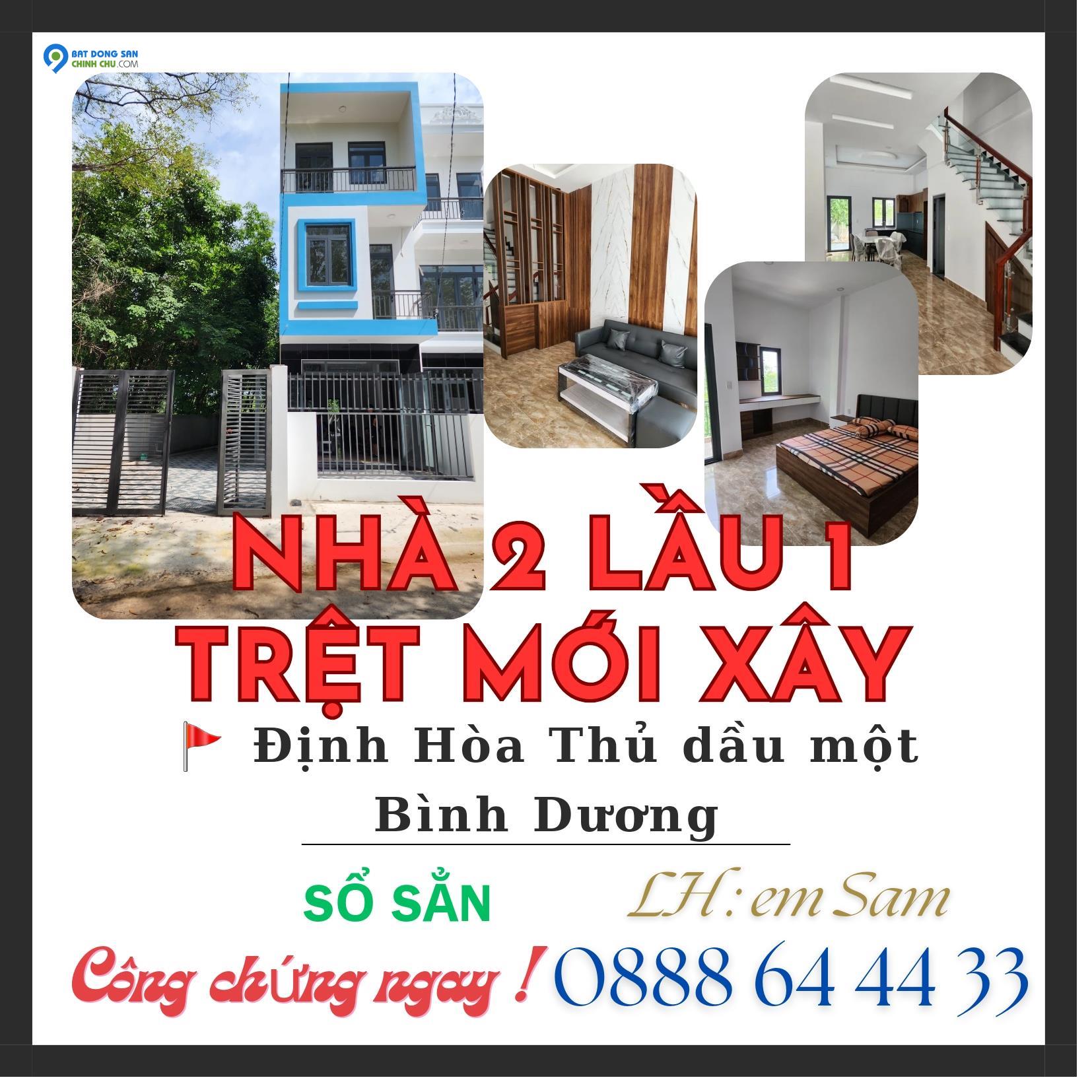 NHÀ MỚI XÂY 2 LẦU 1 TRỆT ĐỊNH HOÀ BÌNH DƯƠNG GẦN BV 1500 GIƯỜNG Khu Đông dân cư