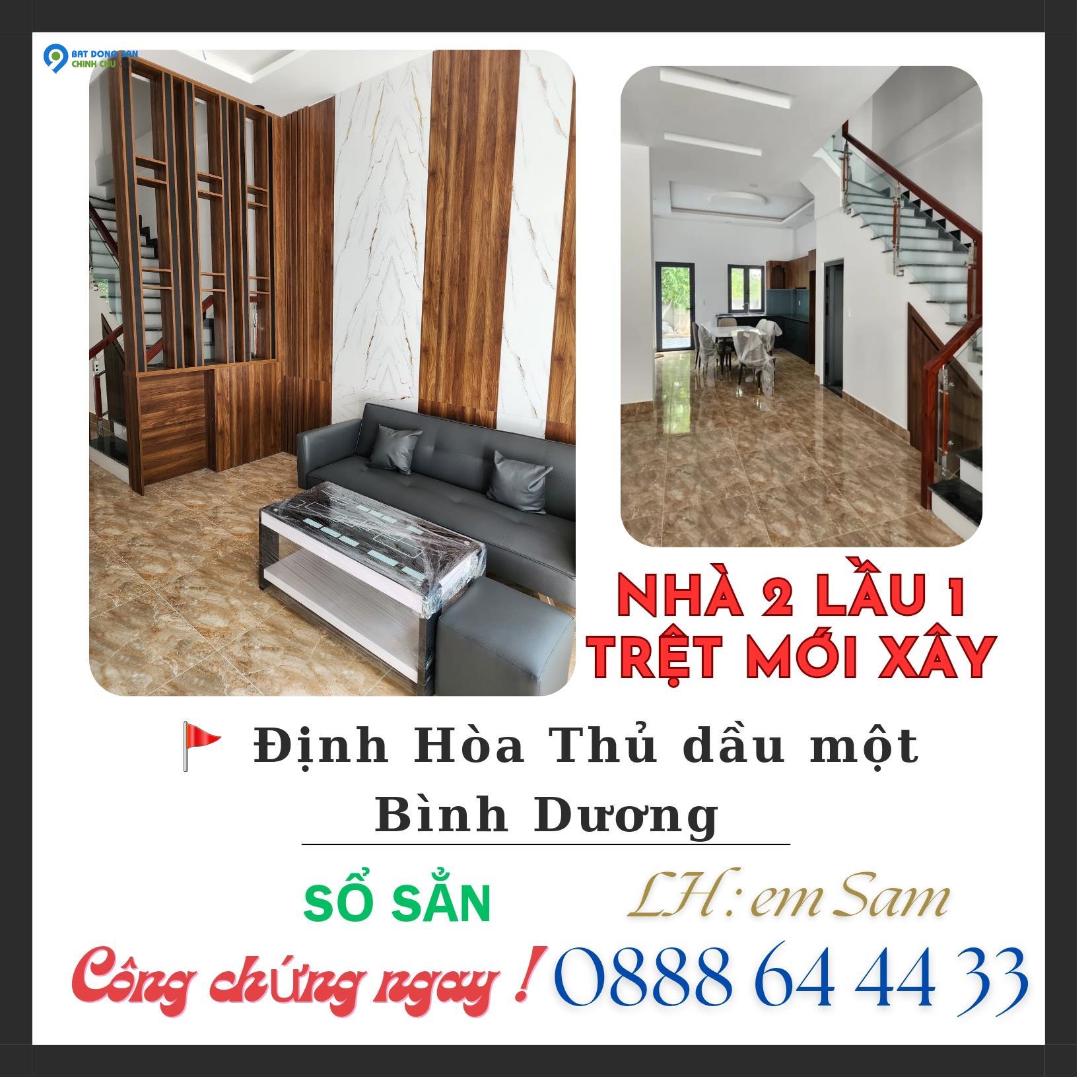 NHÀ MỚI XÂY 2 LẦU 1 TRỆT ĐỊNH HOÀ BÌNH DƯƠNG GẦN BV 1500 GIƯỜNG Khu Đông dân cư