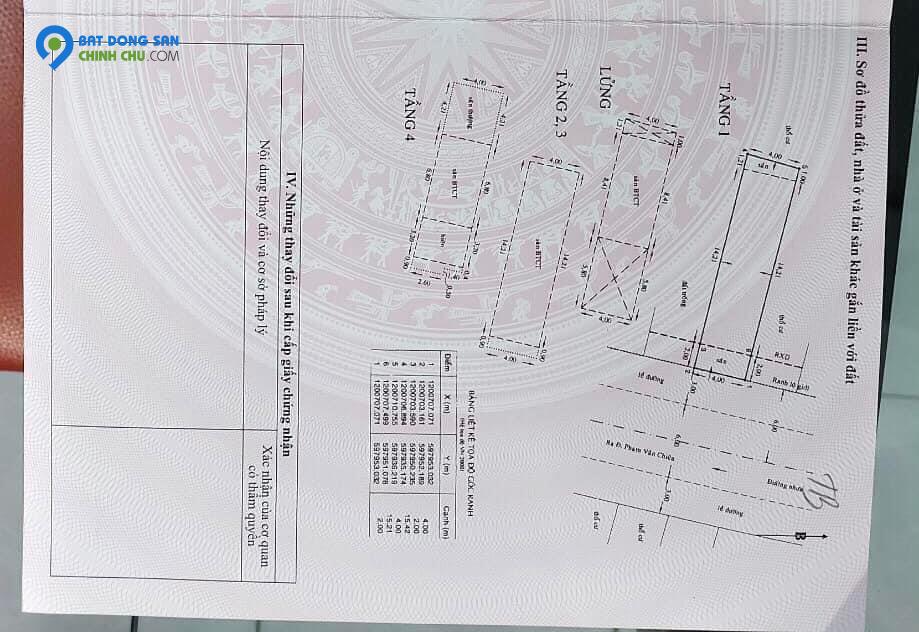 Nhà 4 tầng Phạm Văn Chiêu, Gò Vấp, DTXD 255m2, đường rộng 12m, giá 10.7 tỷ