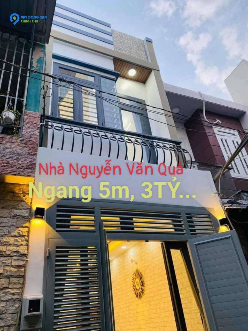 Nhà đẹp Nguyễn Văn Quá giáp GÒ VẤP_NGANG 5M, Rẻ 3TỶ...2 TẦNG,Sàn 80M2