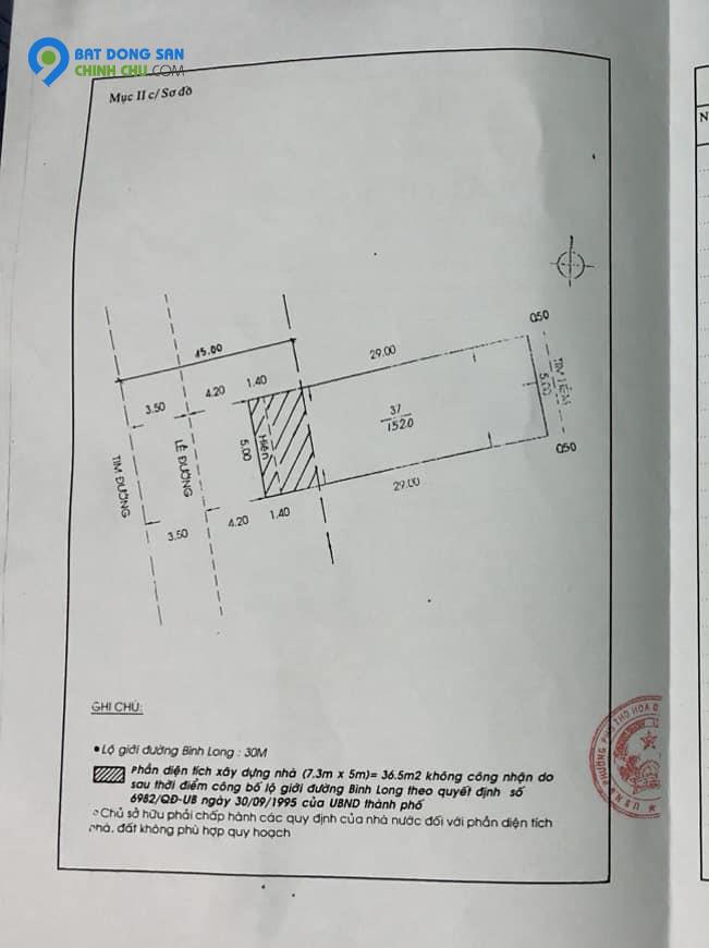 Nhà ngon Mặt tiền Bình Long Tân Phú