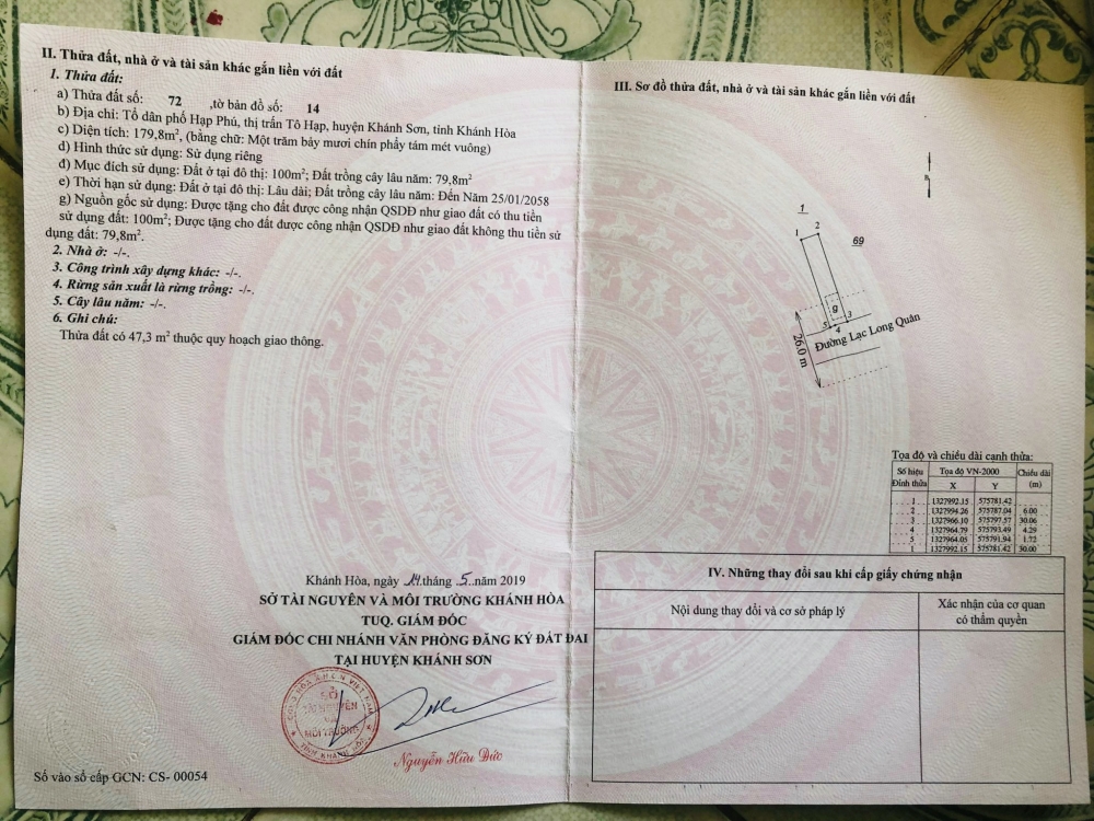Sở Hữu Ngay Căn Nhà Mặt Tiền Đẹp Tại Đường Lạc Long Quân, TDP Hạp Phú, Thị Trấn Tô Hạp, Huyện Khánh Sơn, Khánh Hòa