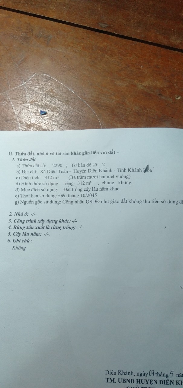 Sở Hữu Ngay Lô Đất Đẹp Tại Xã Diên Toàn, Huyện Diên Khánh, Khánh Hòa