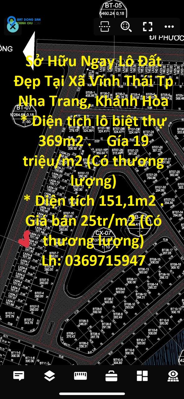 Sở Hữu Ngay Lô Đất Đẹp Tại Xã Vĩnh Thái Tp Nha Trang, Khánh Hòa